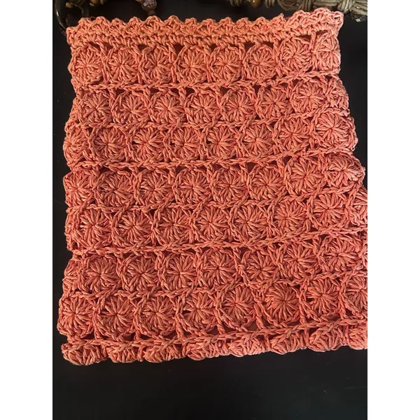 Vintage Cappelli Studio Inc Coral Crochet Macrame Shoulder Bag Beaded Boho Purse - Image 4