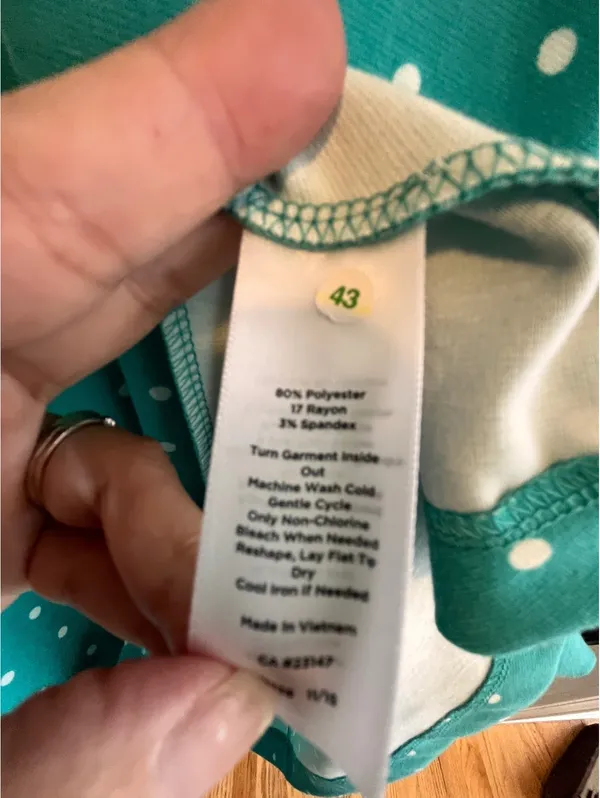 NWT Talbots Teal Polka Dot Sleeveless A-Line Dress Size Large - Image 9