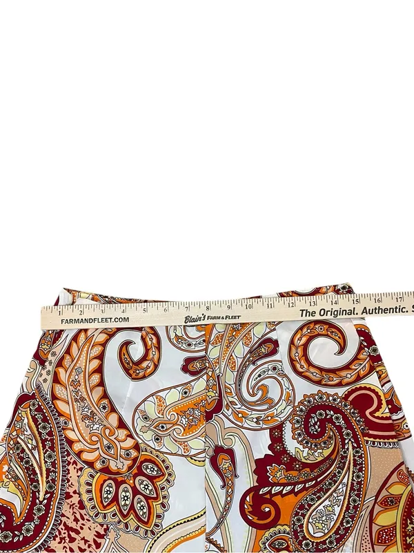 High Waisted Wide Leg Paisley Print Women’s Pants in Multi-Color - Image 2