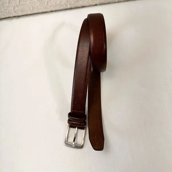 Leather Belt Men's Size 36 Brown Classic Handmade Heavy Duty Dress - Image 3