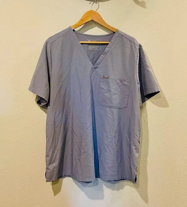FIGS Catarina Scrub Top in Cool Blue - Image 5