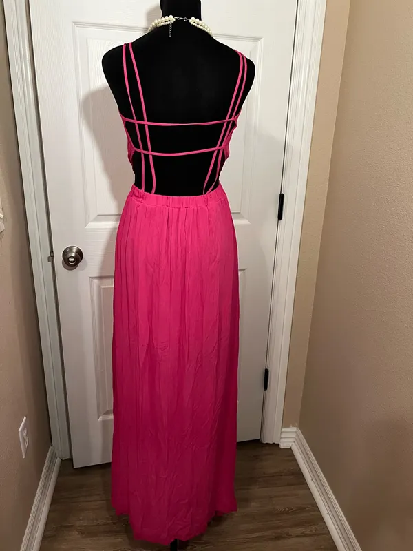 Lulus pink evening bridesmaid wedding guest maxi dress - Image 3
