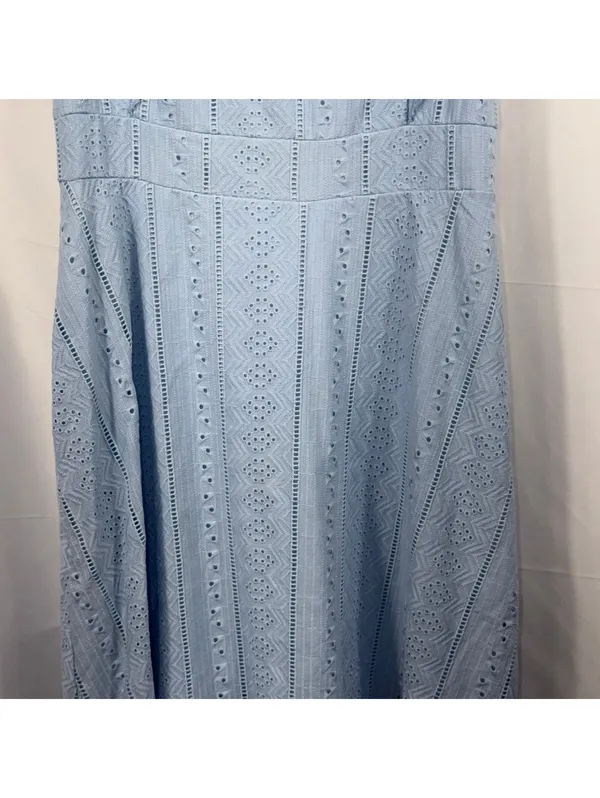 EcoWish Light Blue Eyelet Midi Dress | Women’s Small - Image 3