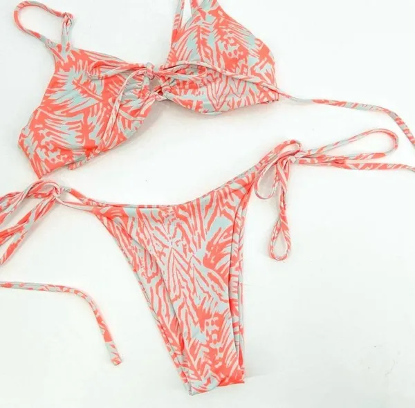 One One Maggie Ariel Bikini Palmeris Blue Orange - Image 4