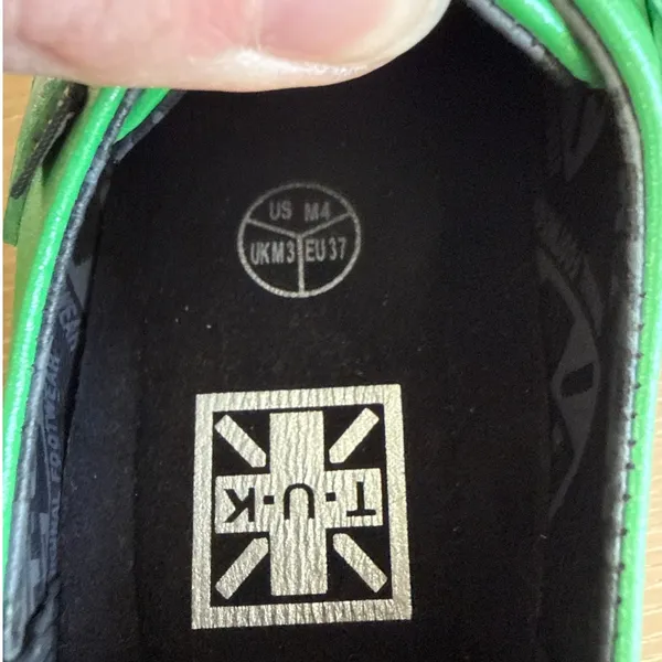 TUK Creepers Viva Mondo Size Mens US4 Womens US6 Green Black - Image 7