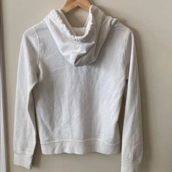 Abercrombie & fitch off white Y2K vintage hoodie sweat shirt size m - Image 2