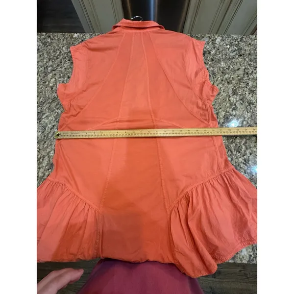 Anthropologie Daily Practice Mini Dress Orange Tango Cotton Size Medium - Image 11