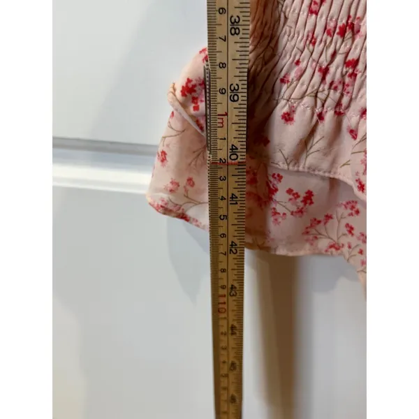 Petal + Pup Leia Pink Floral Smocked Midi Dress Tiered Ruffle Sleeve Size‎ 4 - Image 13