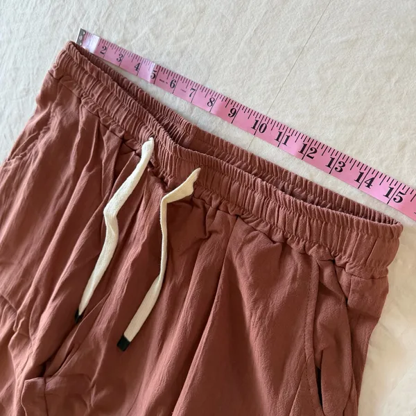 Women's Pull On Drawstring Waist Below Knee Wide Leg Capri Size L #260664 - Image 4