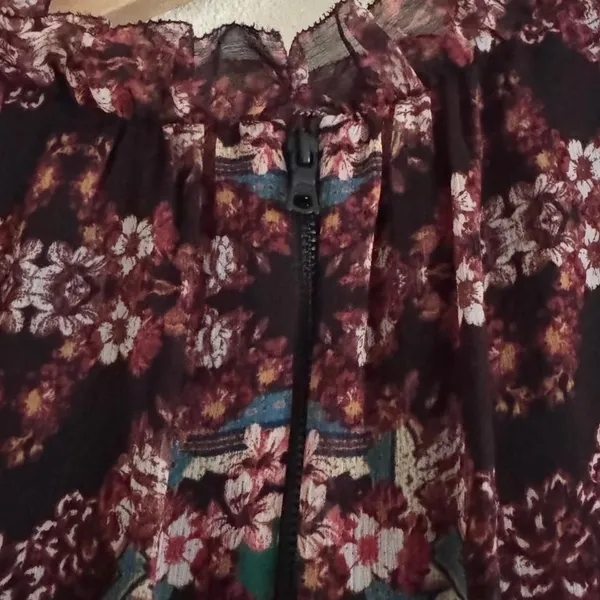 Alice + Olivia Marella Paisley Mock-Neck Blouson-Sleeve Tunic Dress Boho 4 - Image 6