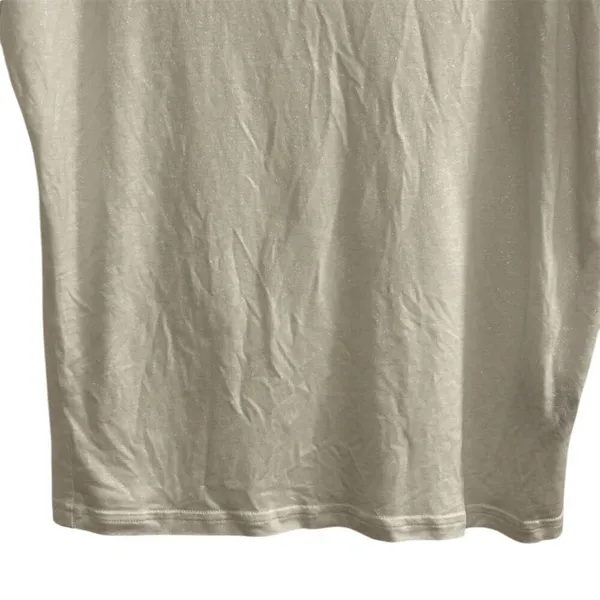 Lauren Ralph Lauren‎ Women's Shimmery White Blouse Size M Casual Spring - Image 2