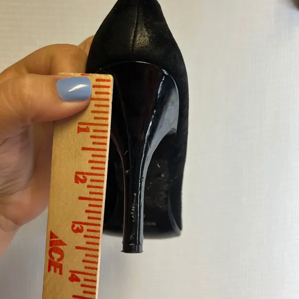 Nine West Black Suede Pointed Toe Pumps Patent Stiletto Heel Womens 8.5 M - Image 6