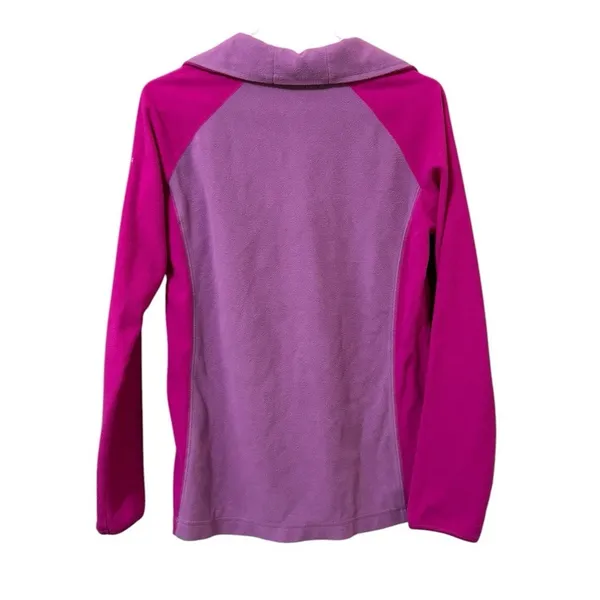 Columbia Pullover Women Sz‎ Medium 1/4 Zip Fleece Pink Long Sleeve Top Polyester - Image 2