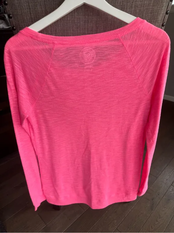 SO Women's Long-Sleeve Scoop Neck Top - Hot Pink - Image 5