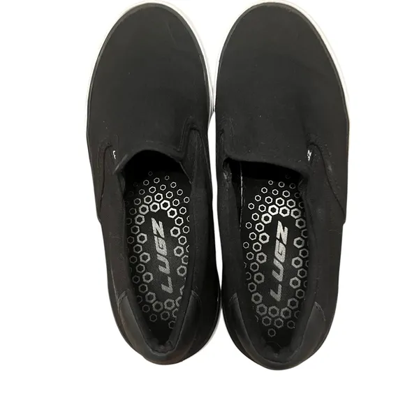 Lugz Women’s Clipper Black and White Canvas Slip-On‎ Sneakers Size 8 - Image 5