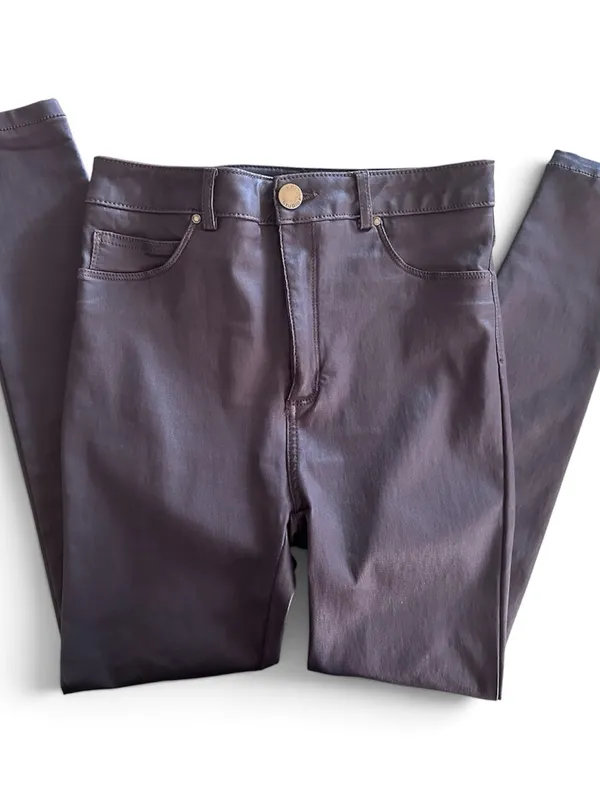 Studio F Brown Coated High-Rise Skinny Pants (1423) - Image 9