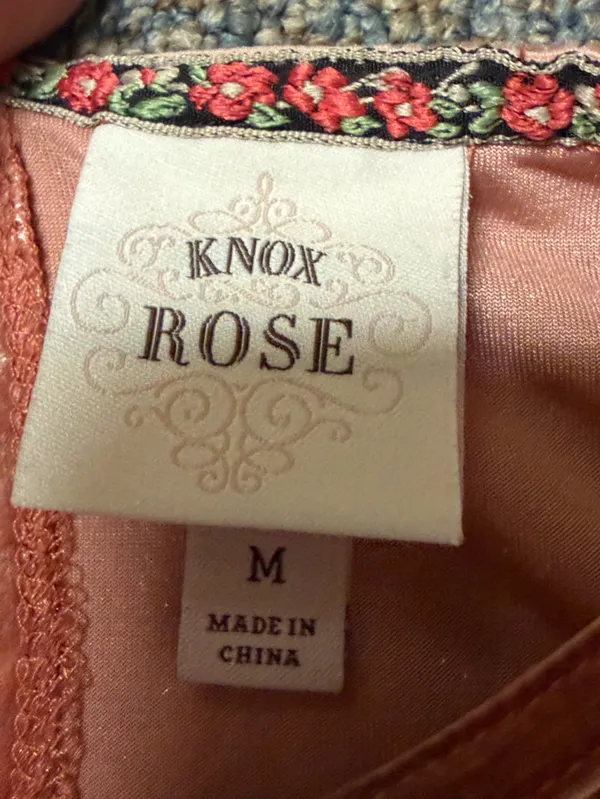 Knox Rose Blush Mauve Crushed Velvet Babydoll Peplum Top Boho Sleeveless M - Image 6