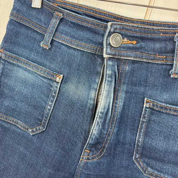 Zara Women’s 10 Marine Wide Leg Flare Denim Jeans - Image 2
