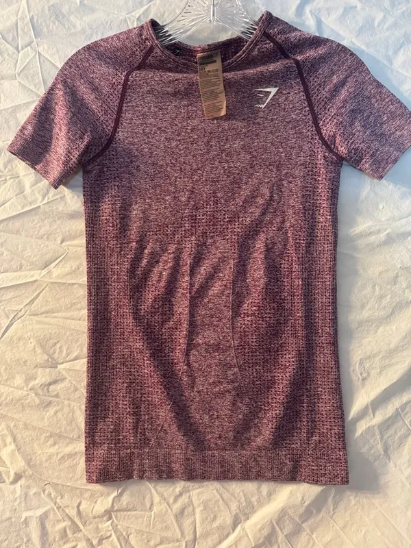 Gymshark Womens Short Sleeve Seamless Tee - Maroon Heather - Image 4