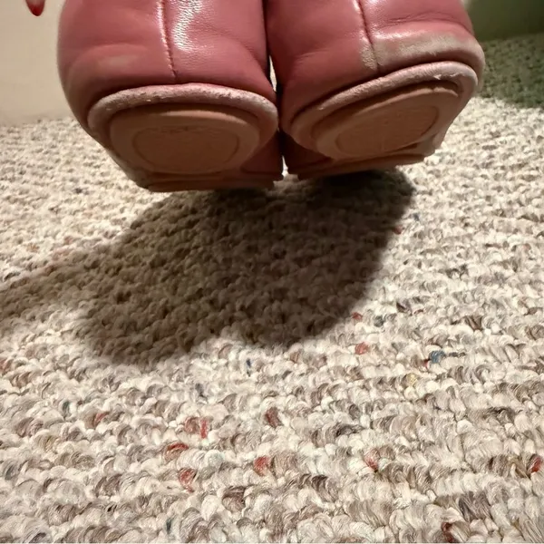 Tory Burch Minnie Travel Ballet with Leather Logo in Rosa- Size 9.5 - Image 8