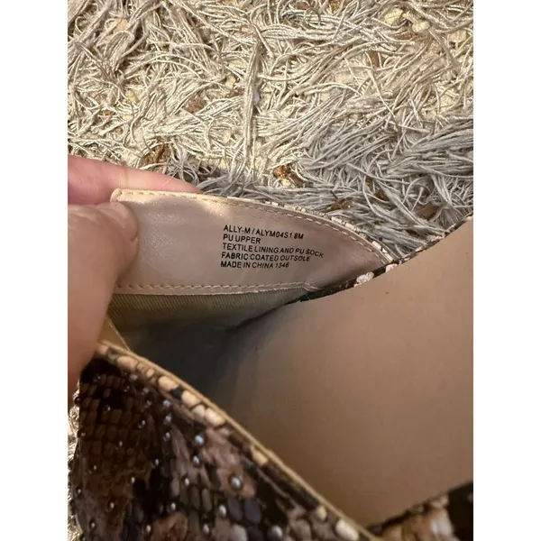 Steve Madden Ally Tan Snake Studded Mule Slides Shoes - Image 5