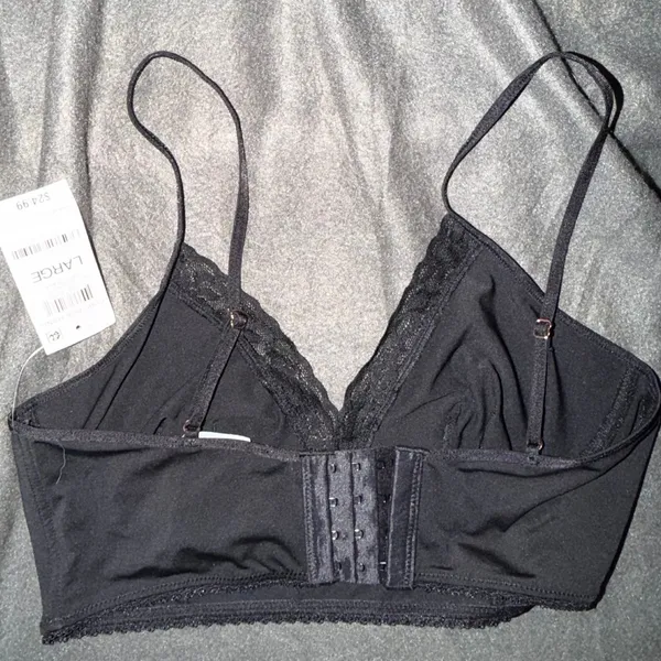 INC International Concepts Black Lace Trim Bralette Large NWT 100137977 - Image 2