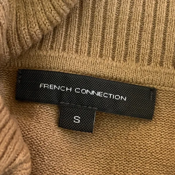 French Connection Women's Tan Cowl‎ Neck Bodycon Sweater Midi Dress Small NWT - Image 5