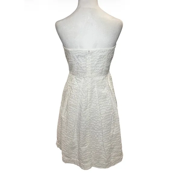 J.Crew Factory Lorelei Deco Dot Dress NWT White Strapless A-Line Size 4 - Image 3