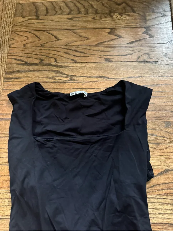 Zara Black Square-Neck Bodysuit - Image 2