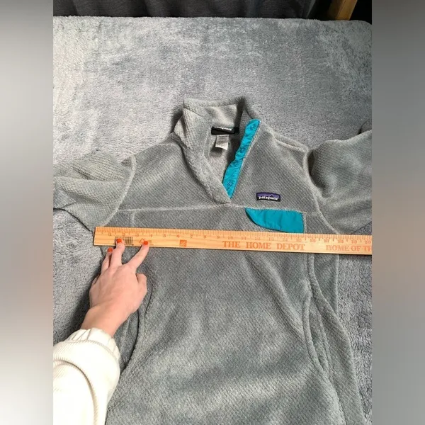 Patagonia synchilla snap-t Gray and Teal Fleece Pullover medium - Image 6