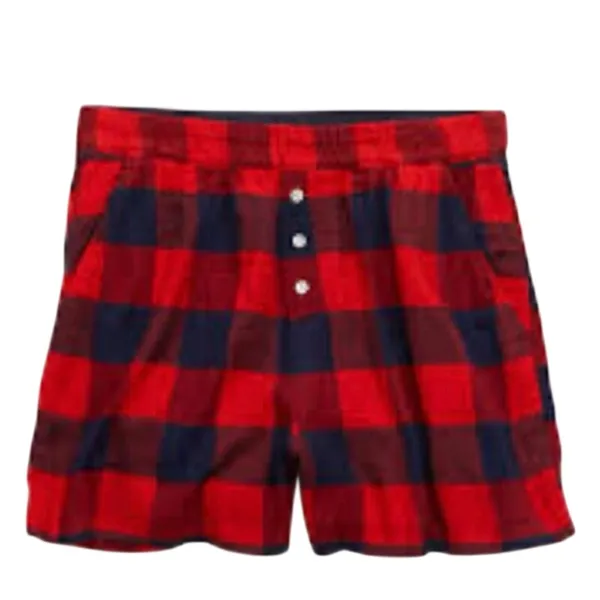 Aerie lounge pajama shorts Buffalo plaid checkered shorts XS red navy blue - Image 2