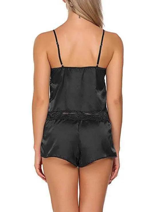 Rematt 2 Piece Black Lingerie, Sleepwear, Pajama, Cami Set Size: Small - Image 2