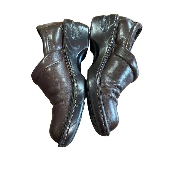 BOC dark brown leather‎ upper Peggy Clogs sz 8 - Image 9