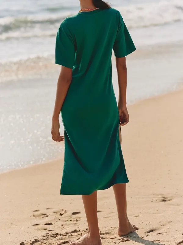 Anthropologie Celandine x Claire Colin Crew-Neck T-Shirt Midi Dress, Size XXS - Image 6