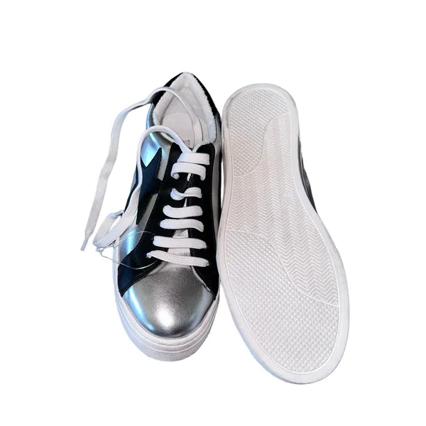 NEW Steve Madden Rezume Silver/Black Lace Up Rounded Toe Fashion Leather - Image 9
