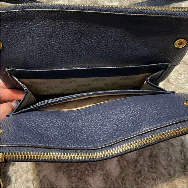 Michael Kors Fulton East West Crossbody Bag in Navy Blue - Image 5