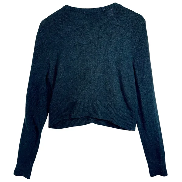 Abercrombie & Fitch Soft AF Black Button Front Long Sleeve Cardigan Sweater Sz L - Image 2