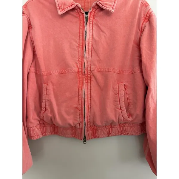 Free People FP One Birdie Washed Jacket Rose Women's Size Small‎ - Image 5