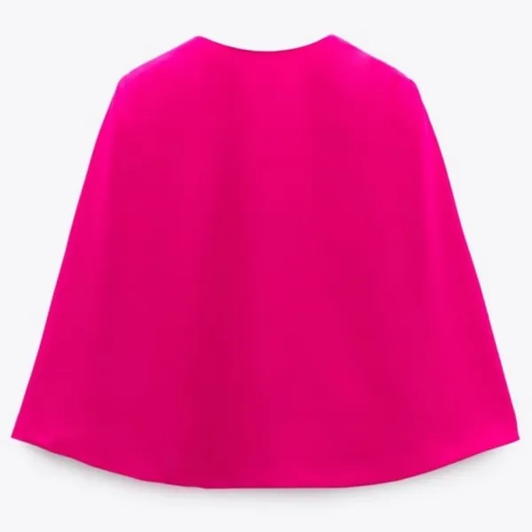 ZARA CAPE BLAZER JACKET W/ SLITS BLOGGERS pink NEW - Image 9