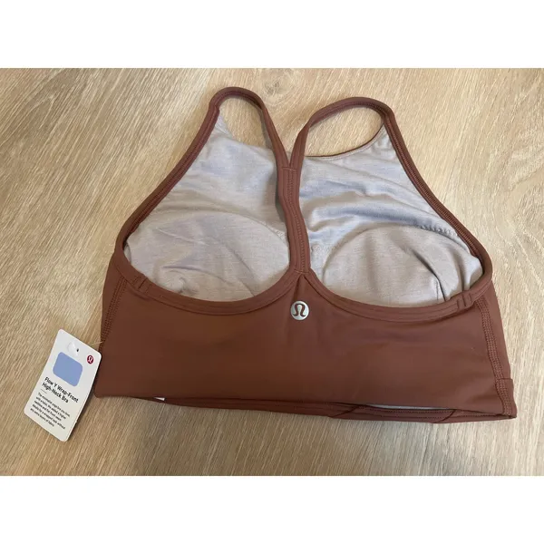 NWT Lululemon Flow Y Wrap-Front high-neck bra - Brown Size 2 - Image 3