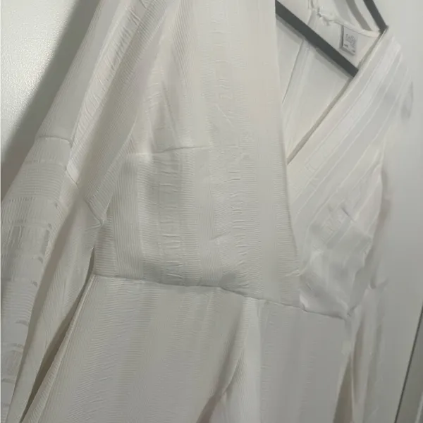 Kerry Layered Balloon Sleeve Dress White - Image 8