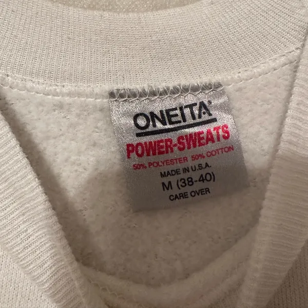 Vintage Oneita Ugly Christmas Sweatshirt 90s Santa Reindeer Cottage Size Med - Image 2