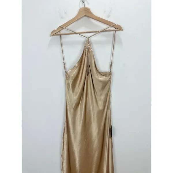 Lulus Sleek and Sweet Champagne Satin Cutout Backless Slip Midi Dress XL NWT - Image 11