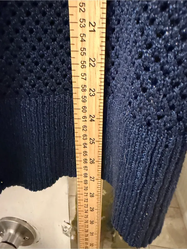 Talbots Navy Open-Weave Crewneck Sweater - Image 7