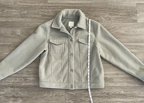 Joie mint green soft fleece button front jacket - medium - Image 7