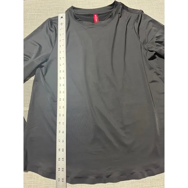 Spanx Womens Medium Black Long Sleeve Active Top Crew Neck Shirt - Image 2