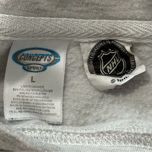 Concept Sports NHL L Heather Gray NY Islanders Embroidered Pullover Sweatshirt - Image 4