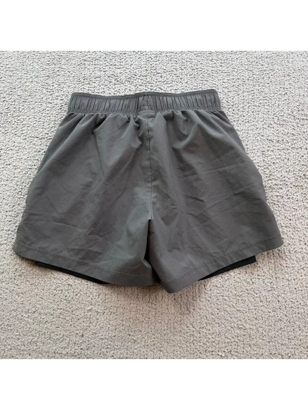 Gymshark Womens Grey Dual-Layer Athletic Training Shorts XS Compression Lining - Image 2