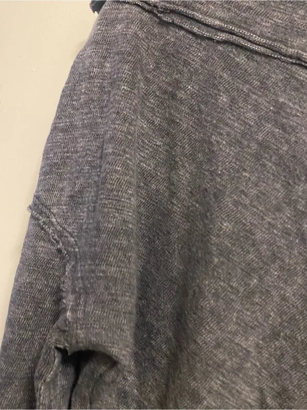 We The Free People Womens XS 44” Gray & Black Off The Shoulder Asymmetrical - Image 4