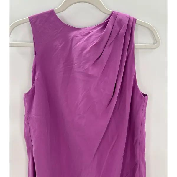 Abercrombie & Fitch Purple High Neck Drape Fall Wedding Guest Midi Maxi Dress PS - Image 5